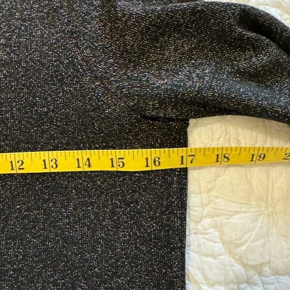 LOFT sweater dress. black with gold woven in, long sleeve Size PM. NWOT - Picture 7 of 9